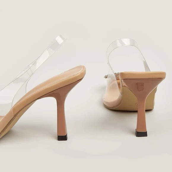Clear vinyl rhinestone embellished heels - Picture 4 of 7